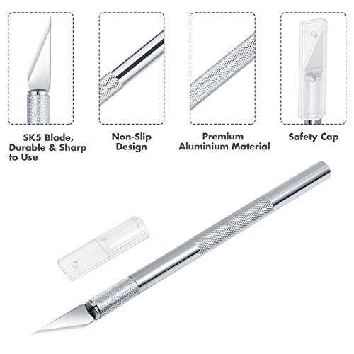 Anezus Craft Knife Precision Cutter and Self Healing Cutting Craft Mat Hobby Knife Set with 30 PCS Knife for Art Hobby Craft Scrapbooking Stencil