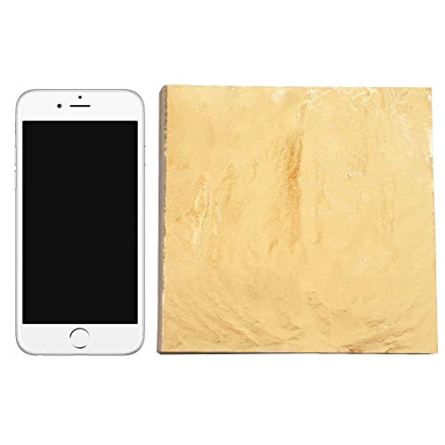 YongBo Gold Leaf Sheets, 100 pc 5.5" Gold Foil Paper for Arts Craft, Painting, Gilding, Slime, Nail Design, Furniture Decoration