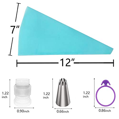 Piping Bags and Tips Set, Supplies for Baking with Reusable Pastry Bags and Tips, Standard Converters, Silicone Rings, cake decorating Tools for Cookie Icing, cake, Cupcake