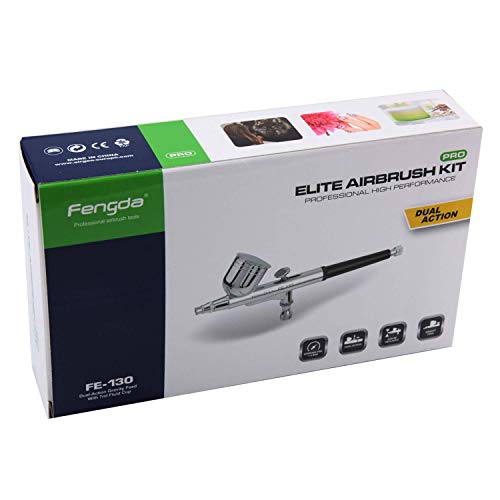 Timbertech Professional Double Action Airbrush BD-130 Mounted 0.3mm Nozzles and Needles for Cake Decorating, Painting, Tattoo, Models Art,Craft and so on