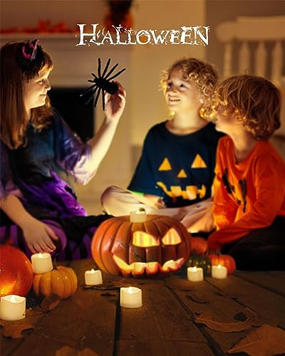 Homemory 12Pcs Flickering Flameless Candle Battery Operated, 200+Hours Fake Electric LED Candles Tea Lights for Votive, Centerpiece Table Decorations