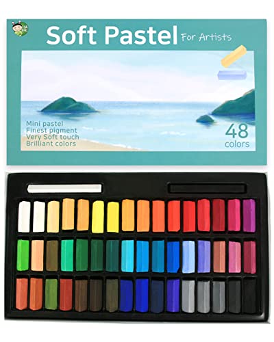 HA SHI Soft Chalk Pastels, 48 colors + 2pcs Non Toxic Art Supplies, Drawing Media for Artist Stick Pastel for Professional, Kids, Beauty Nail Art, Pan Chalk Pastel