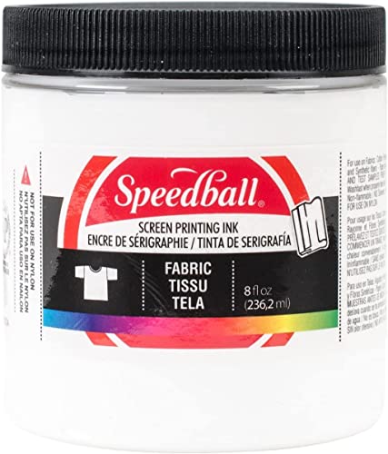 Speedball Fabric Screen Printing Ink, 8-Ounce, White for T-Shirt and Silkscreen Printmaking