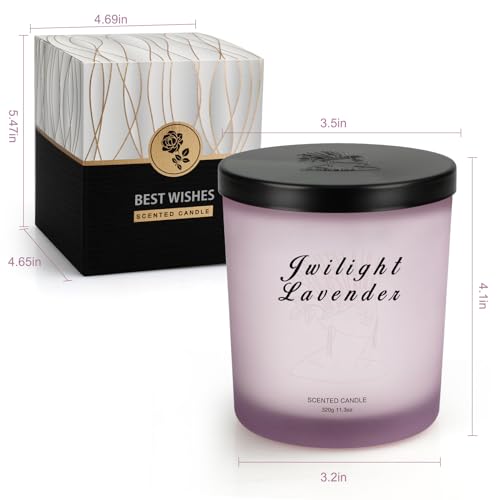 BXGRH Lavender Candles for Home, Candles for Home Scented, Candles Gifts for Women, 11.3 oz Soy Candles, Up to 70 Hours Burn, Stress Relief Gifts for Women, Birthday, Mother's Day, Christmas Gift