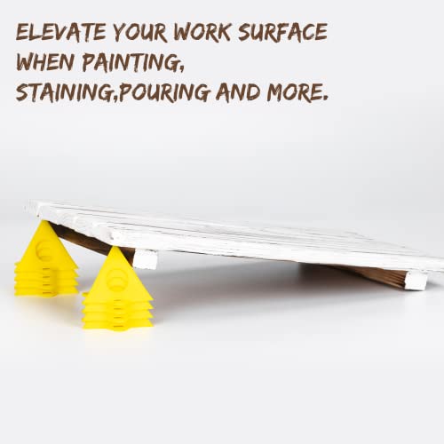 KATA 32pcs Pyramid Stands Painter's Painting Stands,Mini Cone Paint Stands for Canvas and Door Risers Support,Cabinet Paint Pouring