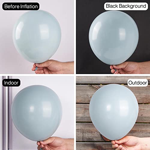 PartyWoo Pale Aqua Balloons, 50 pcs 12 Inch Boho Blue Balloons, Pale Blue Balloons for Balloon Garland or Balloon Arch as Party Decorations, Birthday Decorations, Baby Shower Decorations, Blue-F28-M