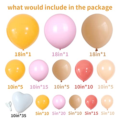 155Pcs Daisy Balloon Arch Garland Kit Macaron Pink Yellow Retro Orange White Heart Balloons with Plum Clip Daisy Shaped Flower for Two Groovy Party Decor Daisy Theme Wedding Birthday Baby Shower