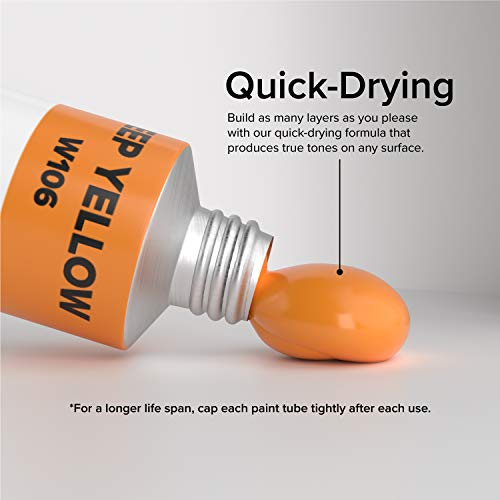 GenCrafts Watercolor Paint 50 Colors Set 12ml/ 0.4oz. - Quality Non Toxic Pigment Paints for Canvas, Fabric, Crafts, and More