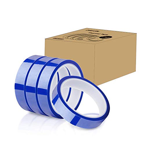 PYD Life 0.8 Inch x 108 Ft Sublimation Blanks Thermal Tape,Heat Tape,High Temp Tape,Up to 250℃(480℉) for Tumbler Sublimation Print,Heat Transfer Tape,Heat Vinyl Press Tape (4, Blue, 0.8" x 108')