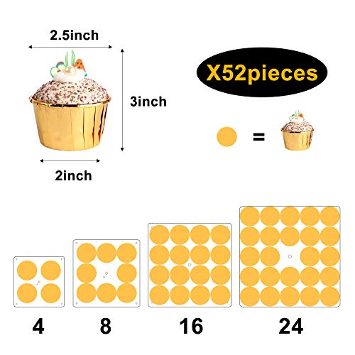 Vdomus 4 Tier Acrylic CupCake Stand Pastry Stand with LED String Lights Dessert Tree Tower Cake Pyramid for Birthday Wedding Party Babyshower Christmas, Holds up to 50 Cupcakes (Warm)