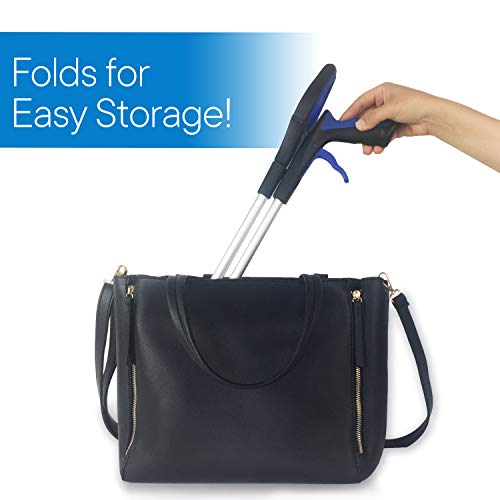 RMS 34 Inch Extra Long Reacher Grabber - Foldable Gripper and Reaching Tool with Rotating Jaw