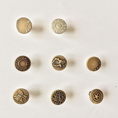 Taoqiao [Upgraded] 8 Sets Perfect Fit Instant Button, Adjustable Jeans Button Instant, 1 inch Buttons Adds Or Reduces an Inch to Any Pants Waist in Seconds