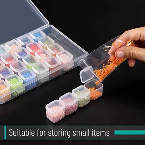 Mr. Pen-28 Grids, 2 Pack, Bead Storage Containers with 160pcs Label Stickers, Diamond Art, Bead Box, Diamond Painting Organizer