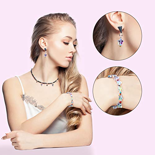 OIIKI 400 PCS Acrylic Star Shape Beads, Star Shape Charming Beads, Clear Acrylic 10mm Beads for DIY Jewelry Craft Making Necklace Bracelet Supplies (4 Pack x 100 PCS)