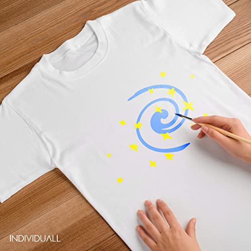 individuall Premium Fabric & Textile Paints Professional Grade Clothing Paint Set Art and Hobby Paints Craft Paint Set with 8 x 20 ml / 0.7 fl oz Vivid Colors for Beginners, Students, & Artists