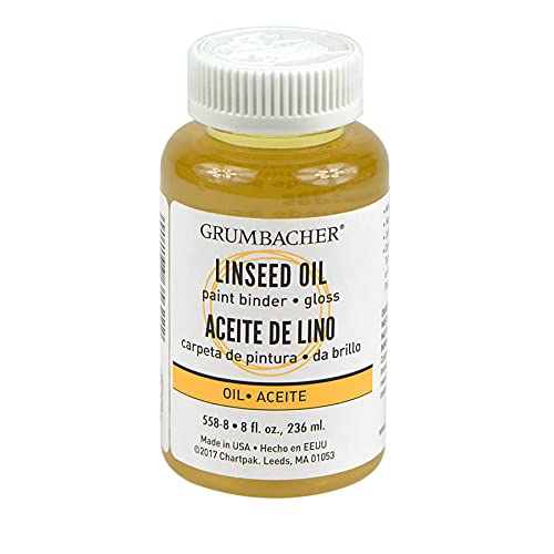 Grumbacher Linseed Medium for Oil Paintings, 8 Ounce Bottle, 8 Fl Oz (Pack of 1), Yellow