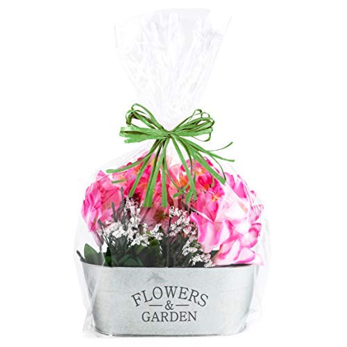 Purple Q Crafts Clear Basket Bags 16” x 24” Cellophane Gift Bags, Small 1.2 Mil Thick (20 bags)