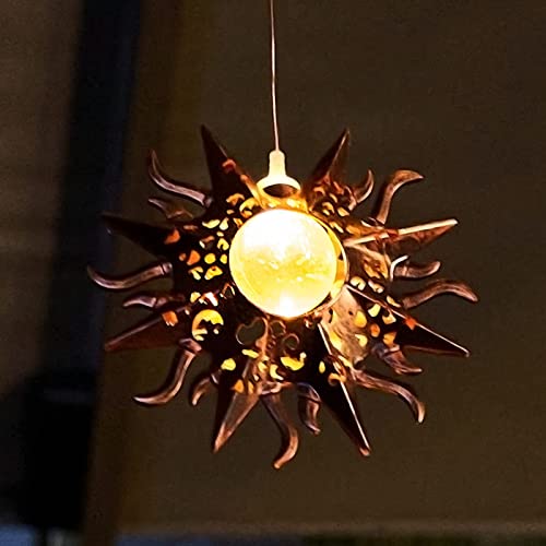 Tryme Solar Wind Chimes for Outside Warm LED Sun Windchimes Hanging Solar Garden Lights Unique Outdoor Decor for Patio Yard Home Lawn