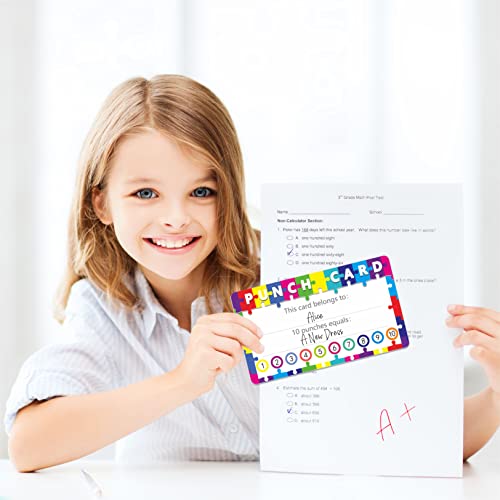 102 PCS Punch Cards, Incentive Reward Card Student Awards Loyalty Cards for Business, Classroom, Kids Behavior, Students, Teachers, 3.5” x 2”