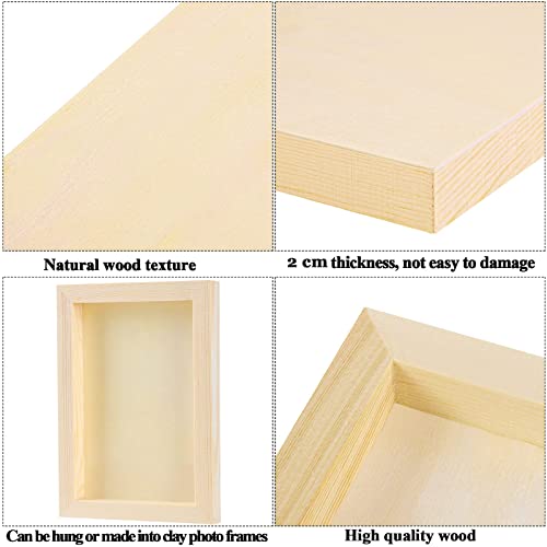 ADXCO 8 Pack Wood Panels 5 x 7 inch Wooden Canvas Board Unfinished Wooden Panel Boards for Painting, Arts, Pouring Use with Oils, Acrylics