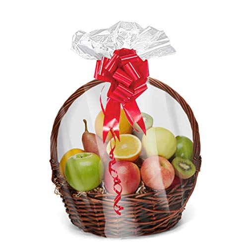 Purple Q Crafts Shrink Wrap Basket Bags 10 Pack For Gift Baskets Clear cellophane PVC Shrink Bags 24"X 30"……