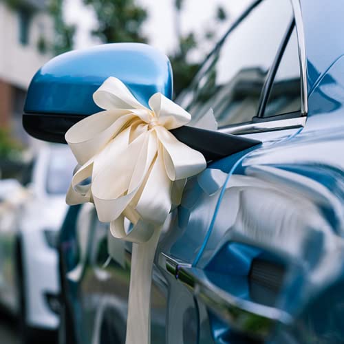 LEEQE Double Face Ivory Satin Ribbon 1-1/2 inch X 50 Yards Polyester Ivory Ribbon for Gift Wrapping Very Suitable for Weddings Party Hair Bow Invitation Decorations and More