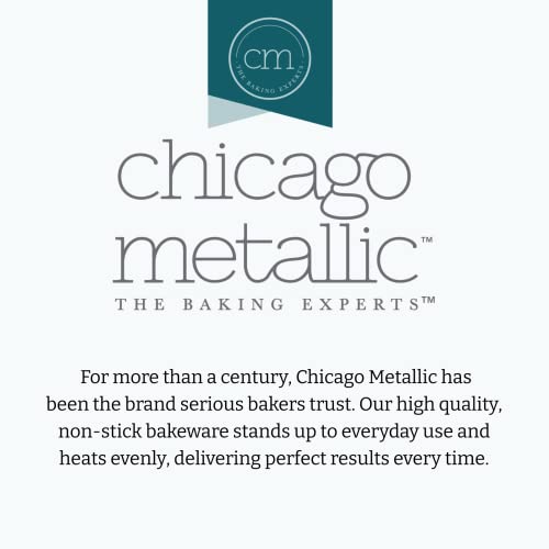 Chicago Metallic 5233128 Professional Non-Stick 3-Piece Round Cake Pan Bakeware Set, Gray