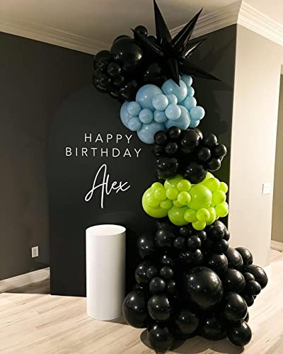 Bezente Black Balloons Latex Party Balloons - 100 Pack 12 inch Round Helium Balloons for Black Themed Wedding Graduation Anniversary Birthday Party Backdrop Decorations