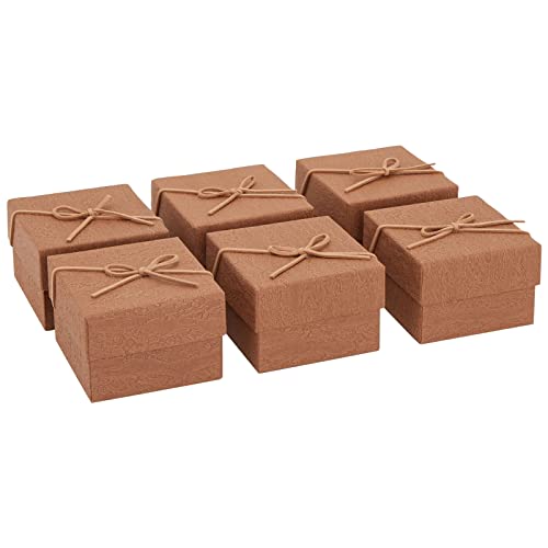 6 Pack Small Gift Boxes with Lids and Velvet Pillow for Jewelry, Presents, Bracelets, Necklaces (3.5 x 3.5 in)