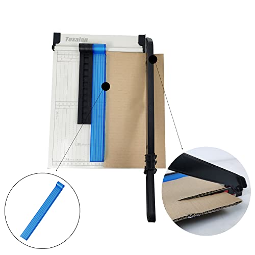 TEXALAN Paper Cutter Letter Size Paper Trimmer 12” Cut Length 12 Sheet Capacity Guillotine Paper Photo Cutter with Magnet Clamp, Paper Guide, Size Guideline