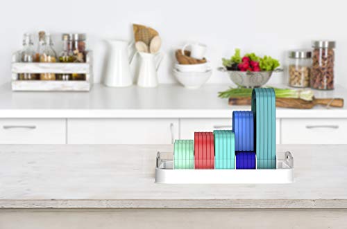 EVERIE Food Container Lid Organizer Compatible with 12'' Deep Cabinets, GS01 (White)