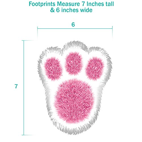 Easter Decorations Bunny Footprints Kit – 100 Total Paw Print Egg & Candy Floor Decals