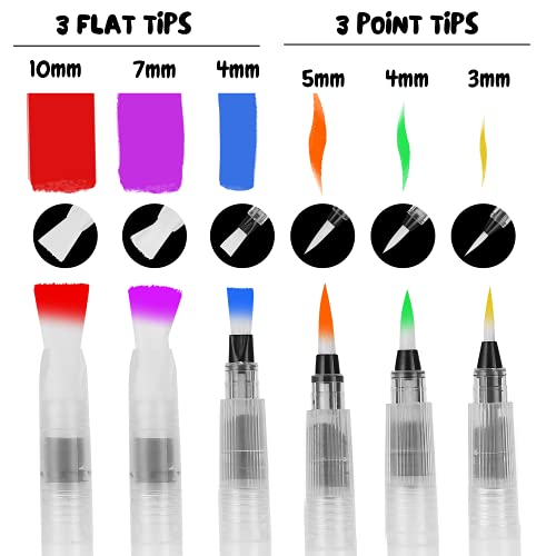 Mr. Pen- Watercolor Brush Pens, 6 pcs, Refillable Watercolor Brush Pens