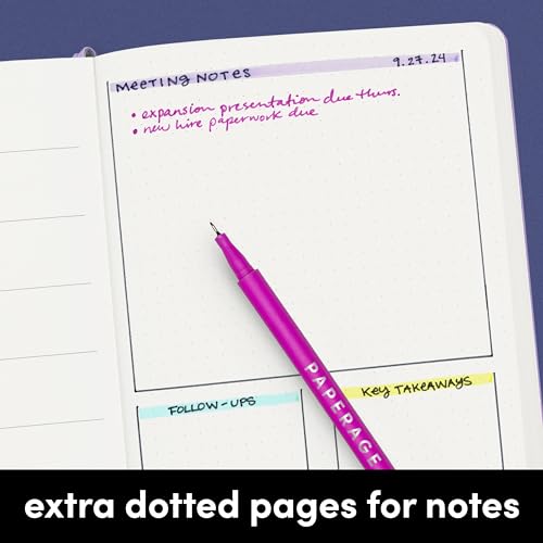 PAPERAGE Undated Weekly & Monthly Hardcover Planner (Lavender), 5.7 in x 8 in, Includes Dotted Note Pages & 8 Sticker Sheets