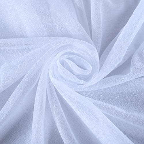 Wedding Arch Draping Fabric,2 Panel 28" x 19Ft White Wedding Arch Drapes Sheer Backdrop Curtain for Wedding Ceremony Party Ceiling Decor