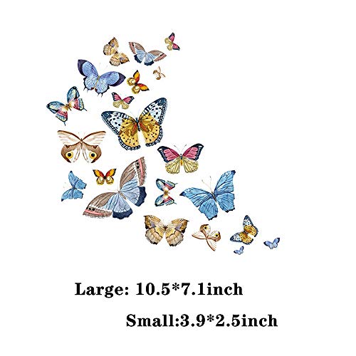 Ceresa Inc Butterfly Iron On Patches Heat Transfer Stickers Cute Appliques Repair and Decorate for Clothes Jackets Hats Backpacks Jeans,Kids Boys Girls with Waterproof A-Level Washable1Pcs 21 Patterns