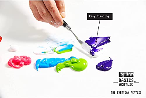 Liquitex BASICS Acrylic Paint Set, 6 x 22ml Tube Paint Set, Primary, Blue,Color Mixing,Green,White, 0.7 Fl Oz (Pack of 6)