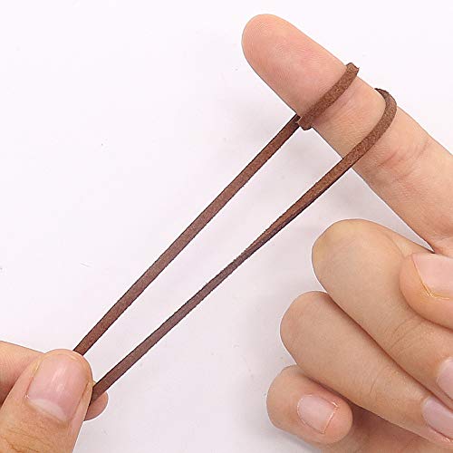 Tenn Well 2.6mm Suede Cord, 100 Yards Flat Faux Leather Cord for Jewelry Making, Necklace and Bracelet Making, Dream Catchers and DIY Crafts (Brown)