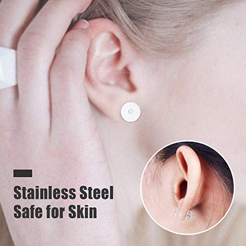 Earring Posts Stainless Steel, 500Pcs Hypoallergenic Flat Pad Earring Studs (4mm, 6mm) with Butterfly and Rubber Bullet Earring Backs for Jewelry Making Findings