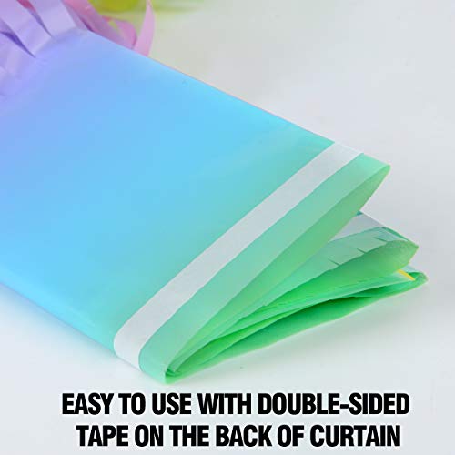 Melsan 2 Pack 3.2 ft x 8.2 ft Tinsel Foil Fringe Curtains Backdrop, Metallic Foil Curtains for Party Photo Booth Props Decoration (Rainbow)