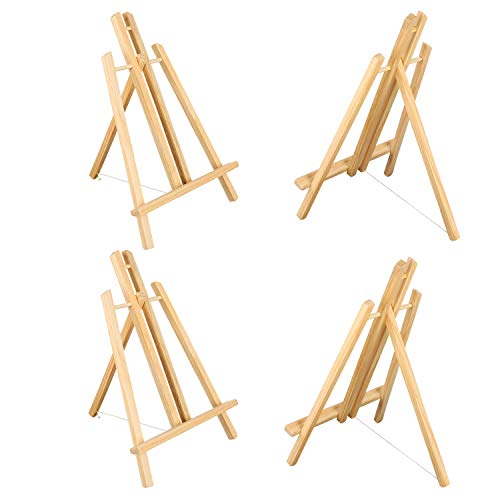 Parts3A 4Pc Wooden Easel,16"Table Top Easel,Easel for Painting canvases,Foldable A Frame Wood Easel Adjustable Table Easel for Kids,Oil Water Painting,Students Classroom Etc.