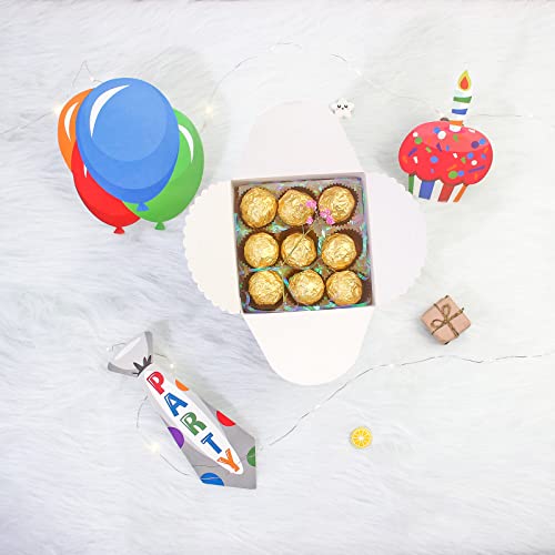 WEWILUCK Silver Glitter Gift Boxes, 10 PCS Small Gift Box with Lids Bulk for Wedding, Party, Birthday, Valentine's Day and More, 4.75” x 4.75” x 3.53” Fancy Present Box for Gift Giving