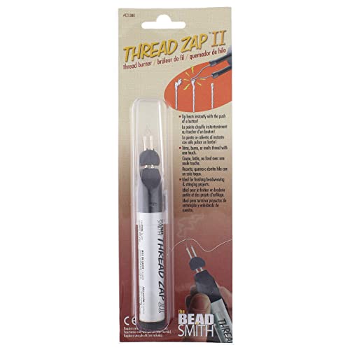 The Beadsmith Thread Zap, Thread Burner, 5.25 inches, Push Button, Battery Operated (1xAA), Trim, Burn and Melt Thread with one Touch, Ideal for Finishing Bead Weaving and stringing Projects