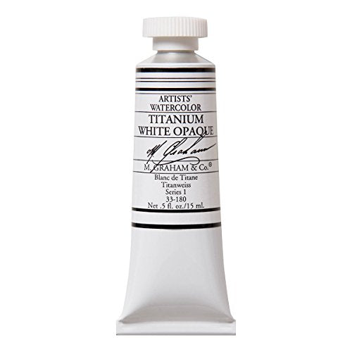 M. Graham & Co. 1/2-Ounce Tube Watercolor Paint, Titanium White Opaque (33-180)