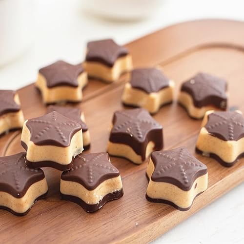 JOERSH Silicone Chocolate Molds for Fat Bombs Snacks & Truffles, 5PCS 93-Cavity Caramel Hard Candy Mold (Square, Round, Heart, Star, Flower Shapes)