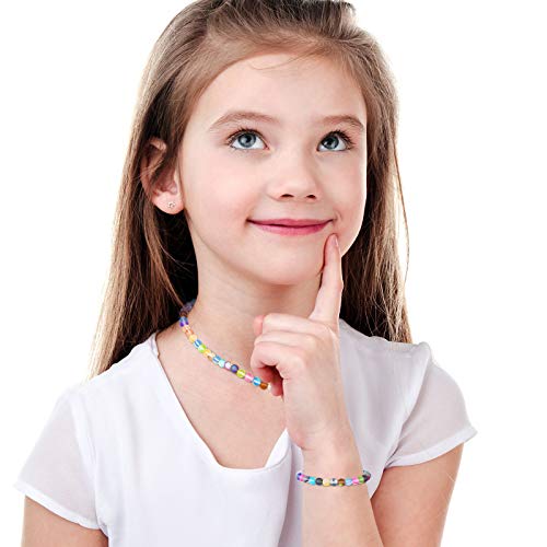 140 Pcs 8 mm Mermaid Glass Beads Bulk Matte Crystal Glass Beads Glass Frosted Moonstone Beads for Jewelry Making Crafts DIY, Multicolor (Bright Color)