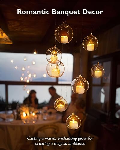 Homemory 12Pcs Flickering Flameless Candle Battery Operated, 200+Hours Fake Electric LED Candles Tea Lights for Votive, Centerpiece Table Decorations