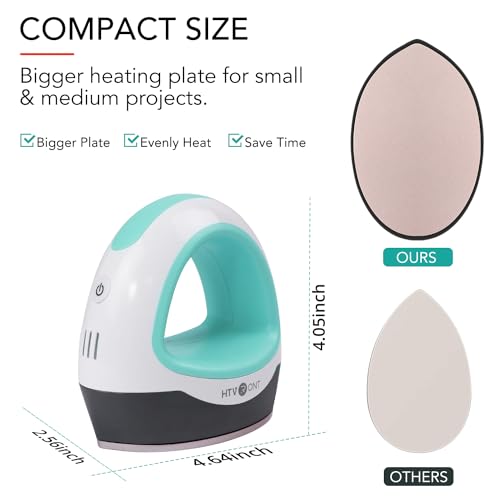 HTVRONT Heat Press Small Heat Press Machine for T Shirts, Small Heat Press Iron Press for Heating Transfer(Mint Green)