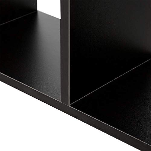 Hossejoy Wood Adjustable Desktop Storage Organizer Display Shelf Rack, Office Supplies Desk Organizer,Black