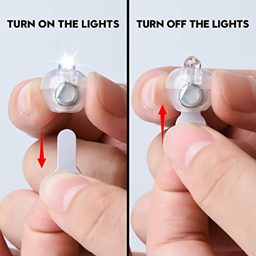 Xthuge 100pcs Mini Round LED Ball Lamp Balloon Light,Long Standby Time Ball Balloon Lights for Paper Lantern Balloon Light Party Wedding Decoration，Party Birthday,Festival Decorative Lights(White)…